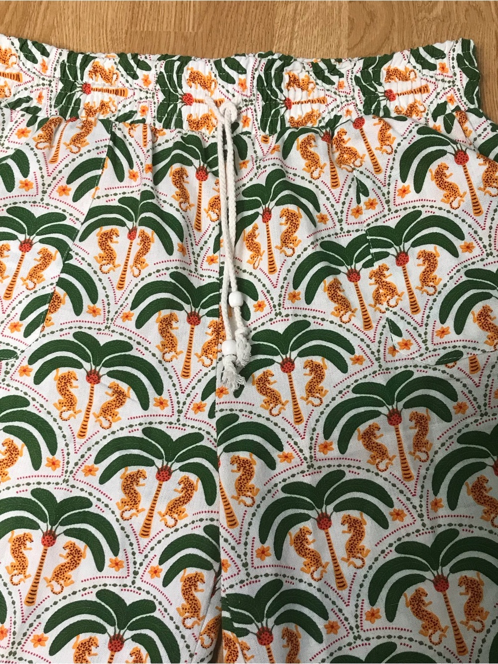 🐆🌴 Classical Concepts Tropical Cheetah Print Linen Capri Pants | Petite XL 🌴🐆